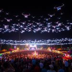 Drone light show over Indonesian festival